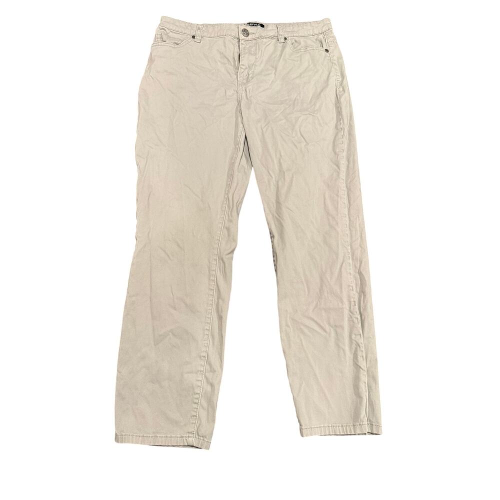 Buffalo David Bitton Women's Beige Daily Stretch Skinny Ankle Grazer Pants SZ 12